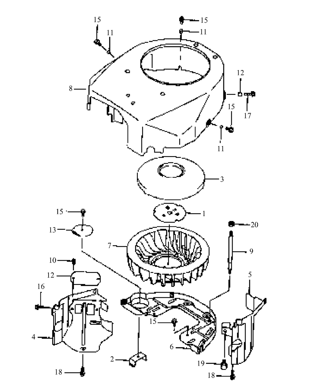 Fh500v-As02 Cooling System Diagram and Parts List for GF1748 55AE234M150-WAM Cub Cadet Lawn Mower